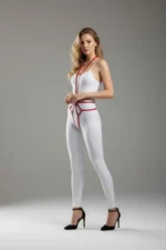 Red Body Harness Leather Body Accessory with Ring Detail - SH339 - Image 2