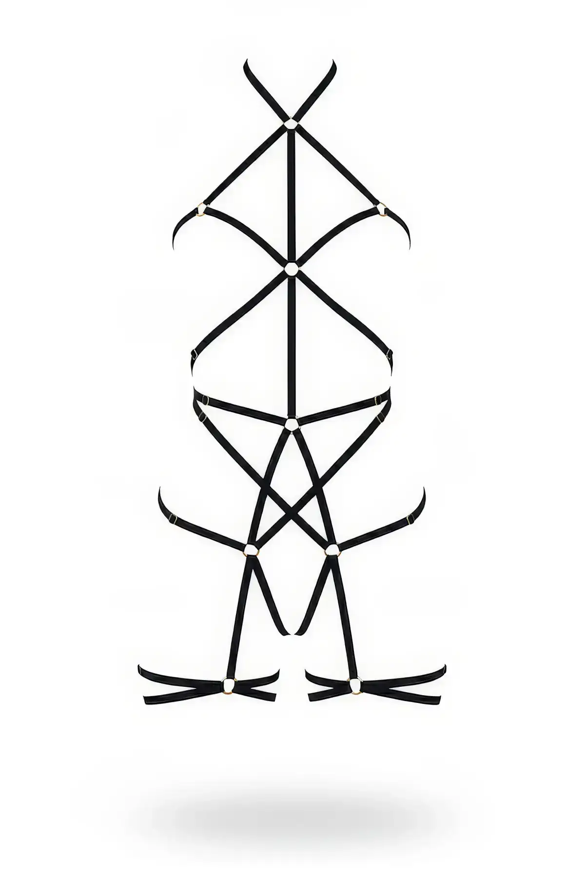 Black Body Harness Full Body Cross Strap Detail - SH341