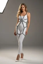 Black Women's Body Harness with Cage Detail Full Body Accessory - SH360 - Image 2