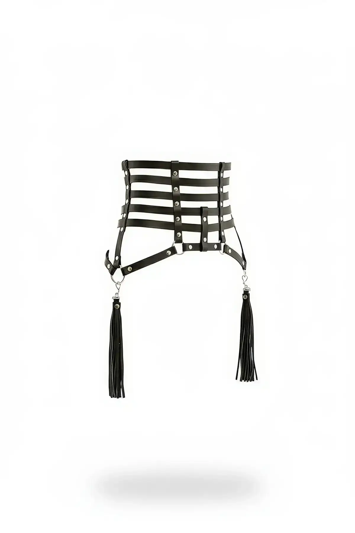 Black Women's Belt Wide Corset Style Multiple Straps - SH408