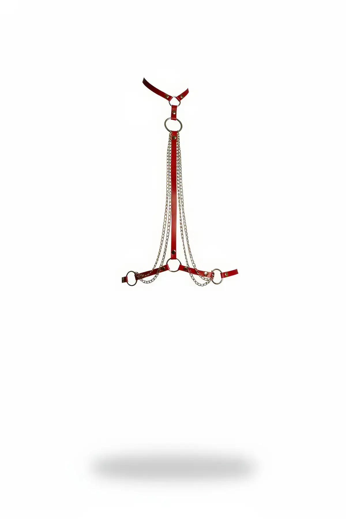 Red Women's Belt with Chain Detail Body Accessory - SH426