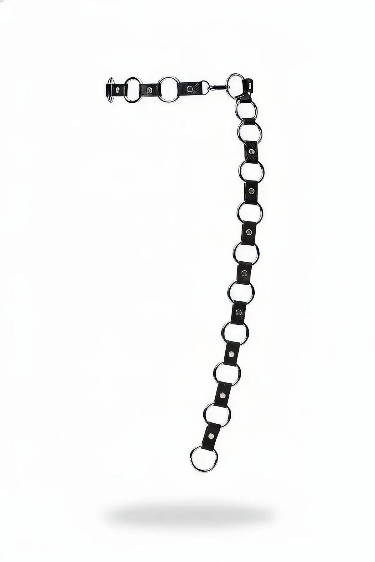 Black Women's Belt with Metal Ring Detail Waist Accessory - SH427