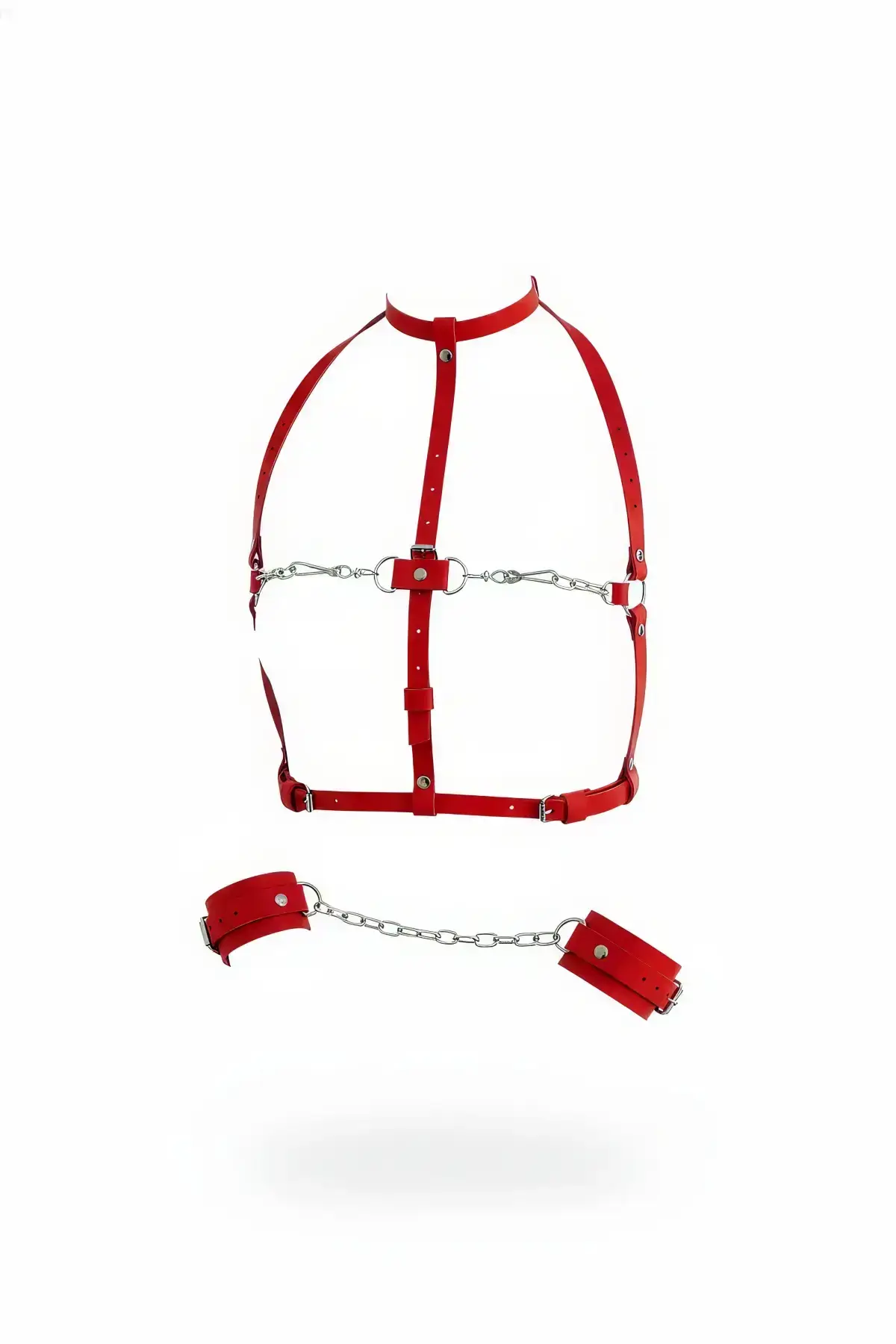 Red Women's Belt with Chain Detail Body Accessory - SH433