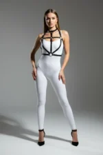 Black Women's Belt Faux Leather Body Accessory with Ring - SH434 - Image 2