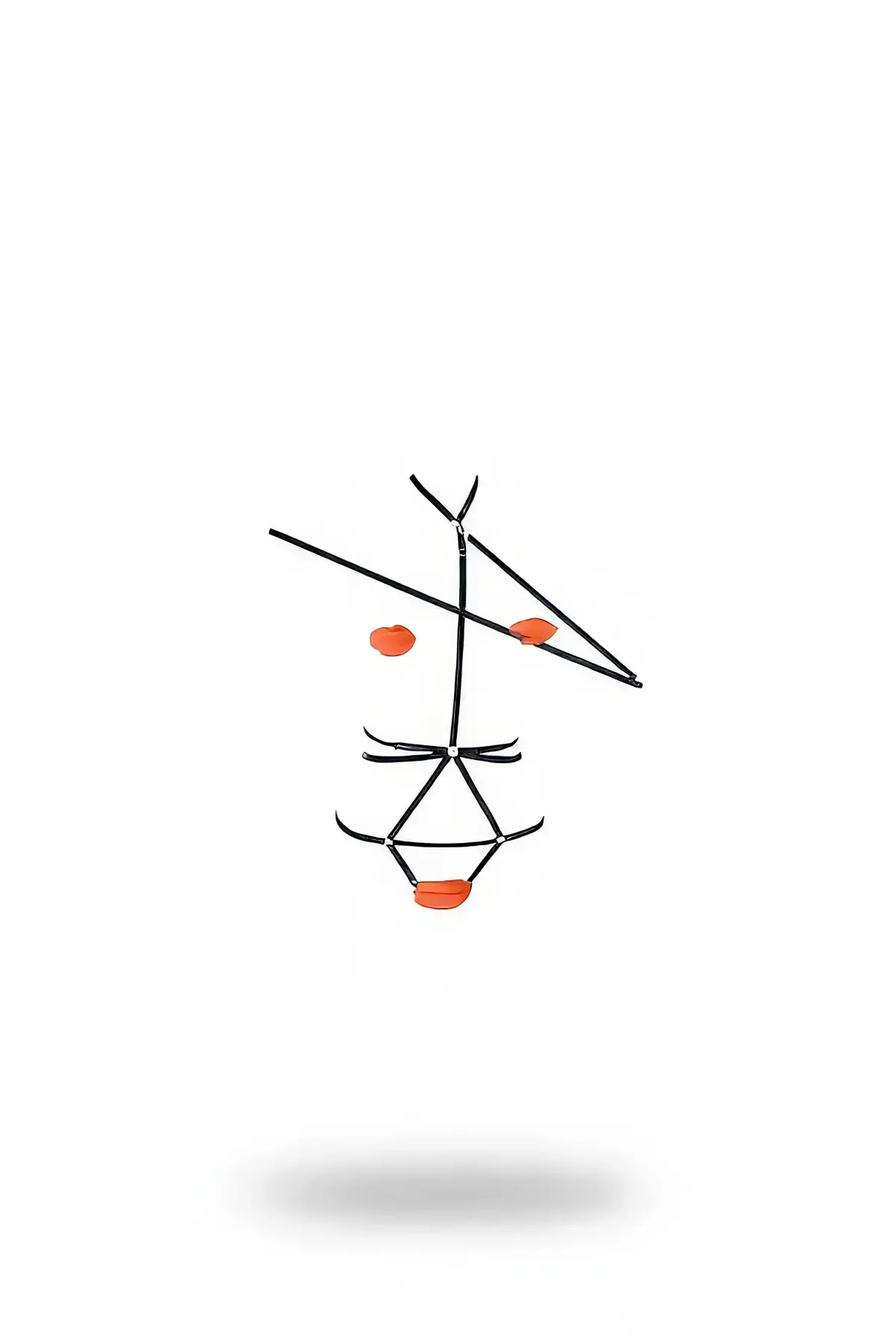 Black Body Harness with Geometric Stripe - SH466