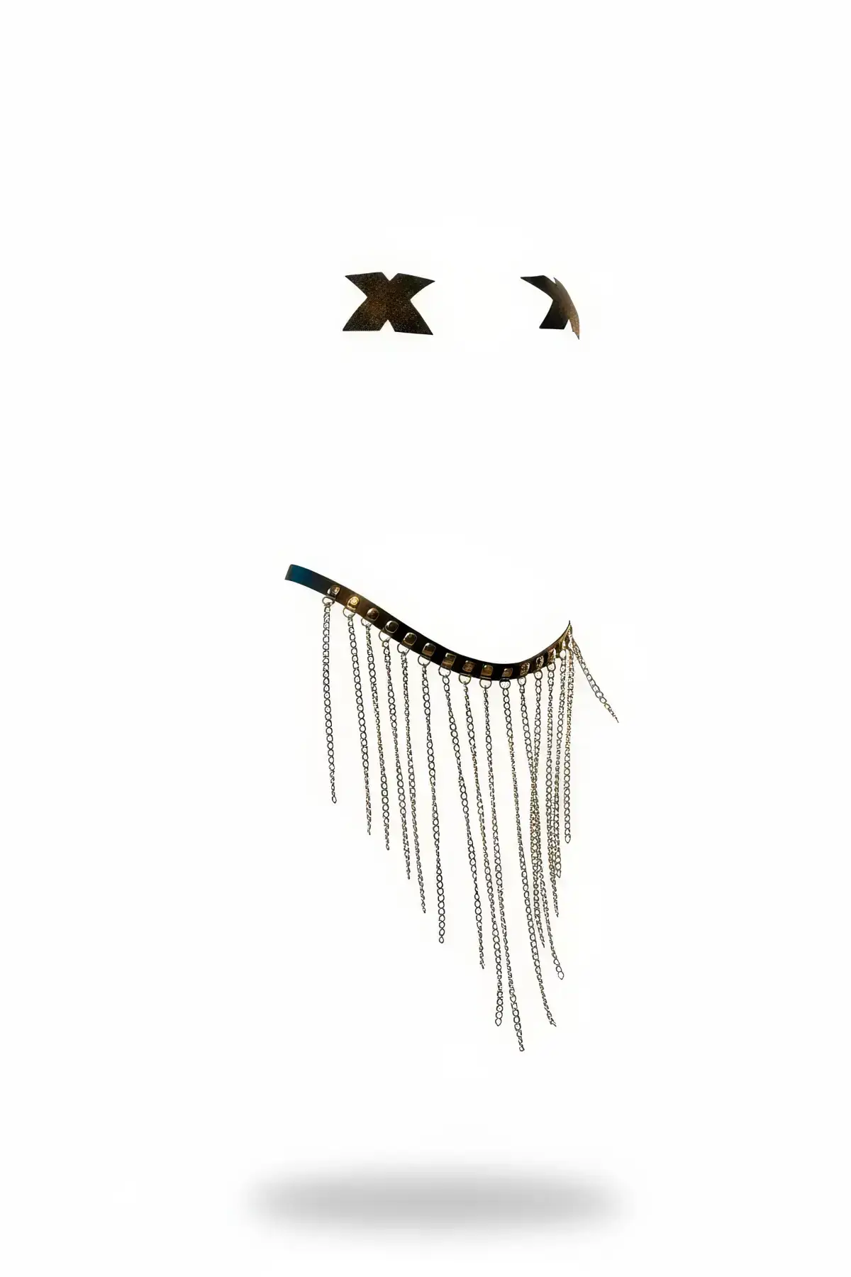 134594.webp Black Skirt with Stud Detail and Dangling Chain - SH469 - Image 1