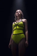 Black Skirt with Leather Belt and Long Chain Detail - SH496 - Image 8