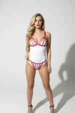 Black Harness Set with Band Detail and Body Stripes - SH555 - Image 4