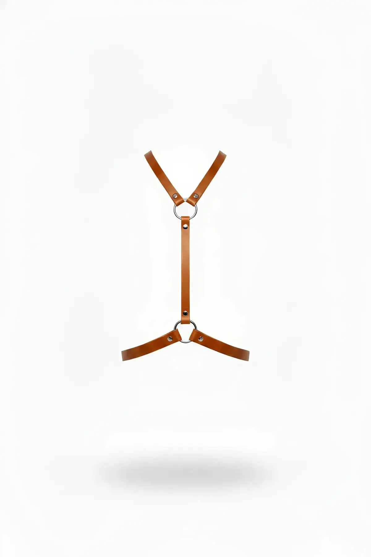 Women's Belt, Thin Leather Body Accessory with Ring Detail - SH581