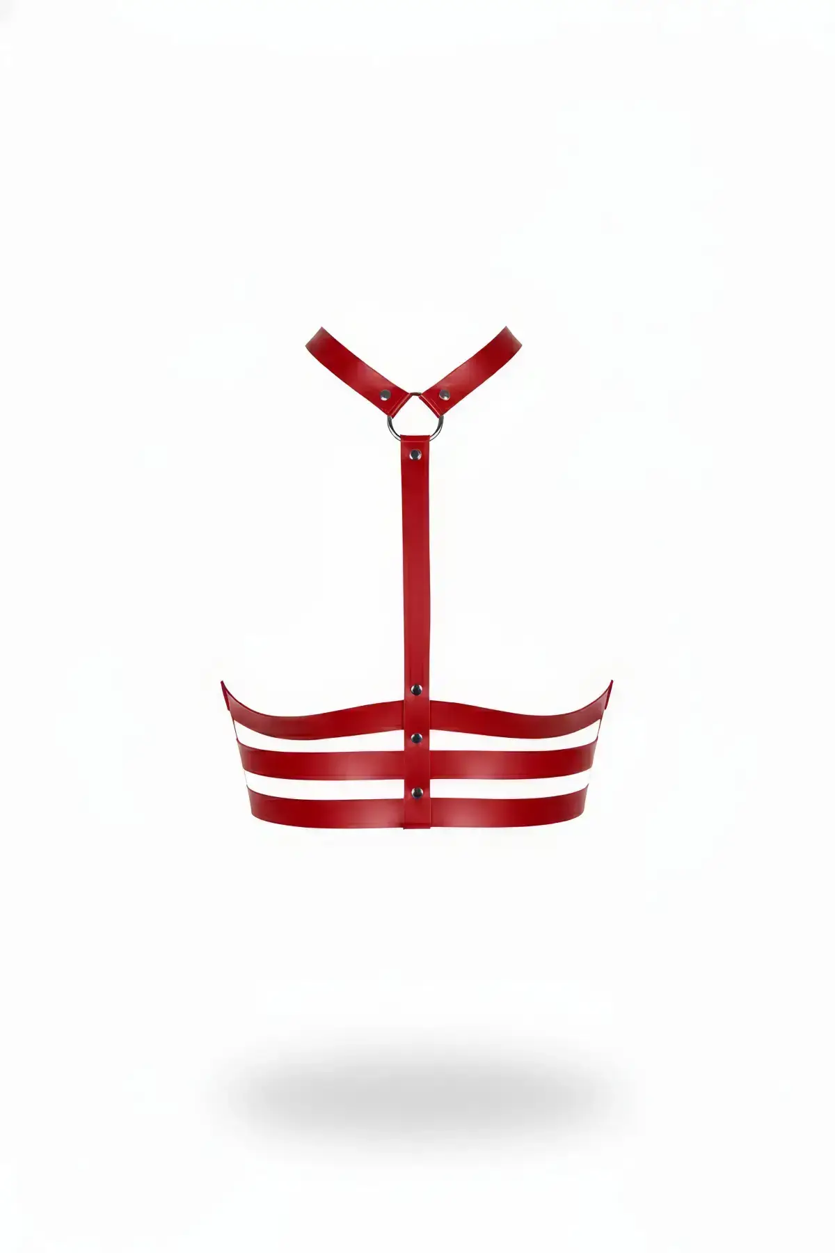 Red Women's Belt Corset Detailed Metal Ring Body Belt - SH583