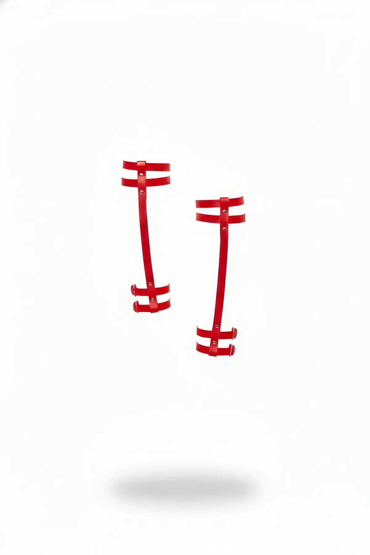 Red Garter Harness Leather Adjustable Leg Accessory - SH593