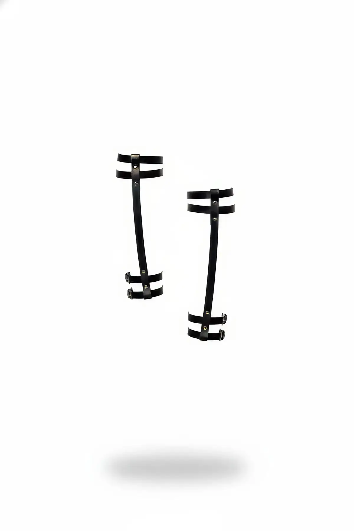 Black Garter Harness Faux Leather Buckle Leg Binding - SH593