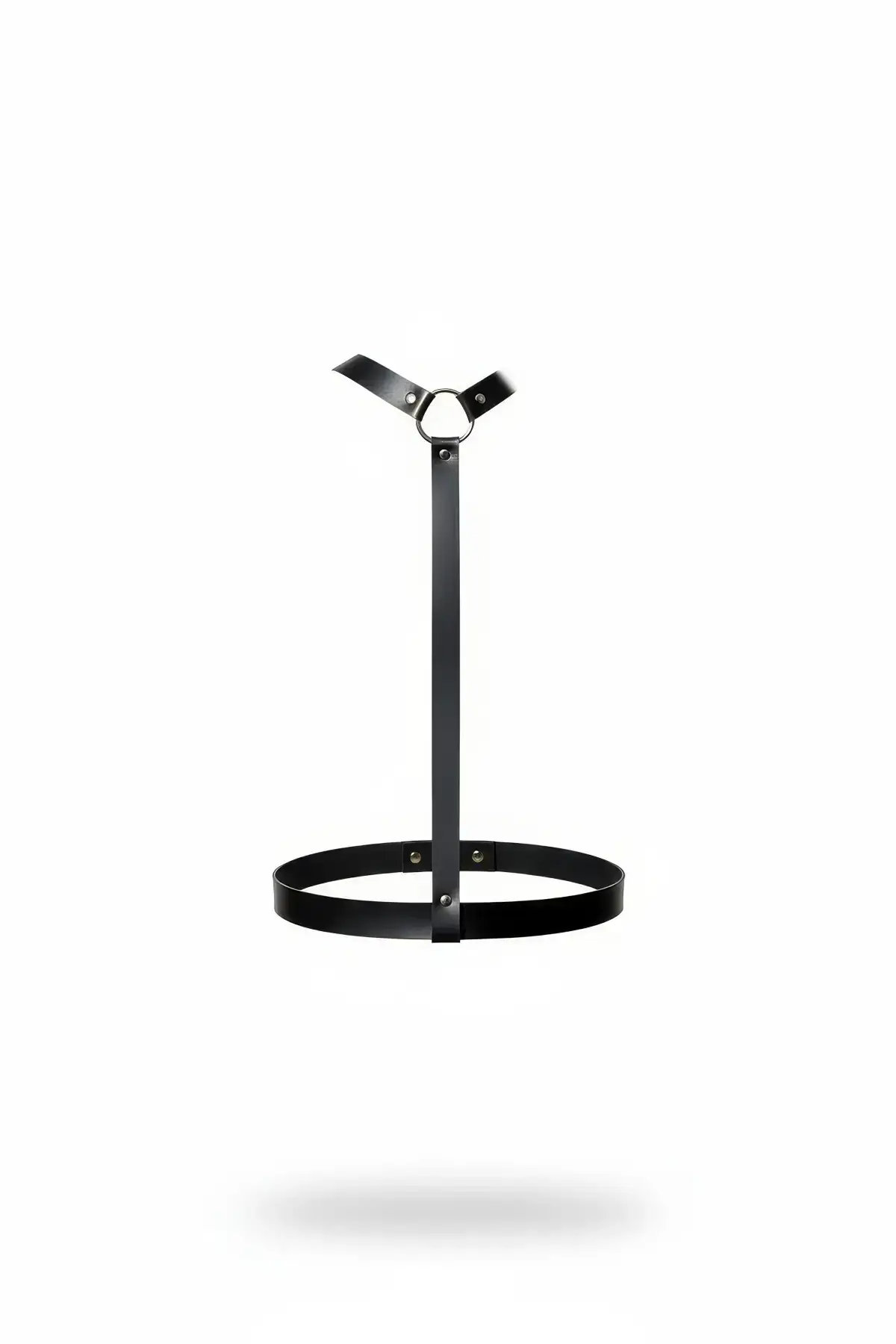 Black Women's Belt with Leather Ring Detail Body Accessory - SH599