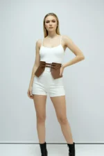 Women's Belt, Faux Leather, Double Buckle, Thick Belt - SH611