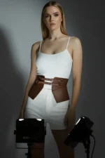 Women's Belt, Faux Leather, Double Buckle, Thick Belt - SH611 - Image 8