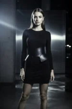 Black Women's Belt Wide Corset Detail Waist Accent - SH611 - Image 4