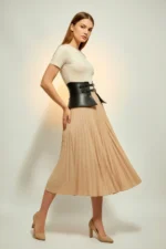 Black Women's Belt Wide Corset Detail Waist Accent - SH611 - Image 5