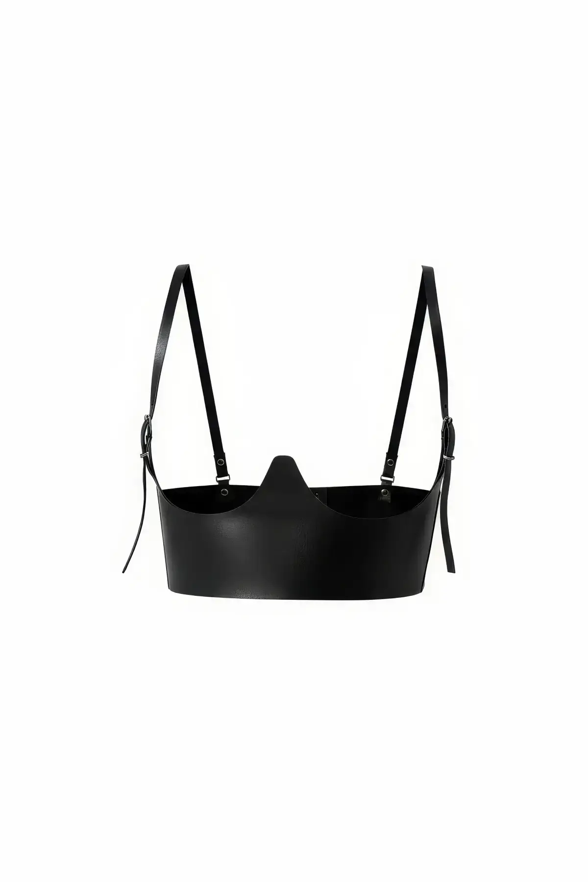 Black Women's Belt Corset Model with Shoulder Detail - SH614