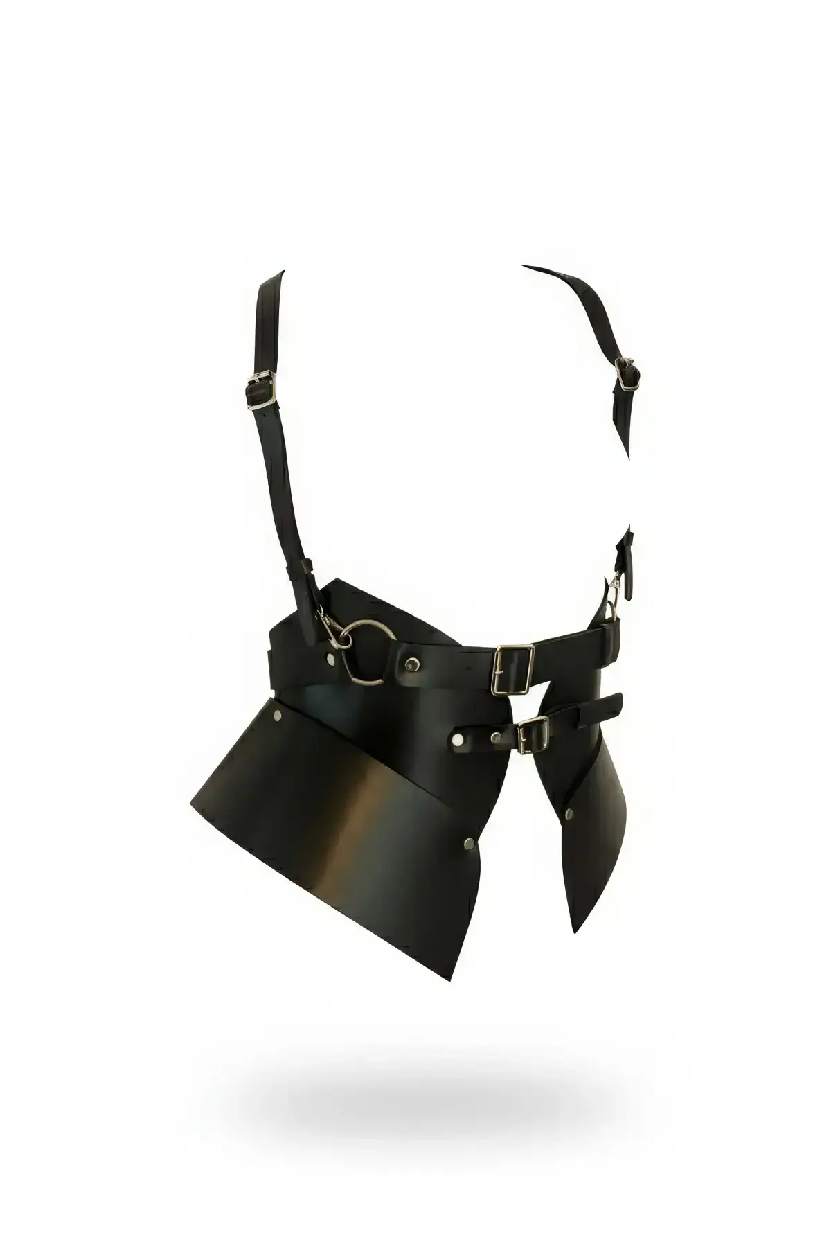 Black Women's Wide Leather Corset Belt with Buckle Waist Accessory - SH616