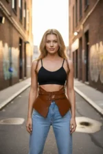 Women's Belt Corset Style Wide Waist Accessory with Shoulder Detail - SH616