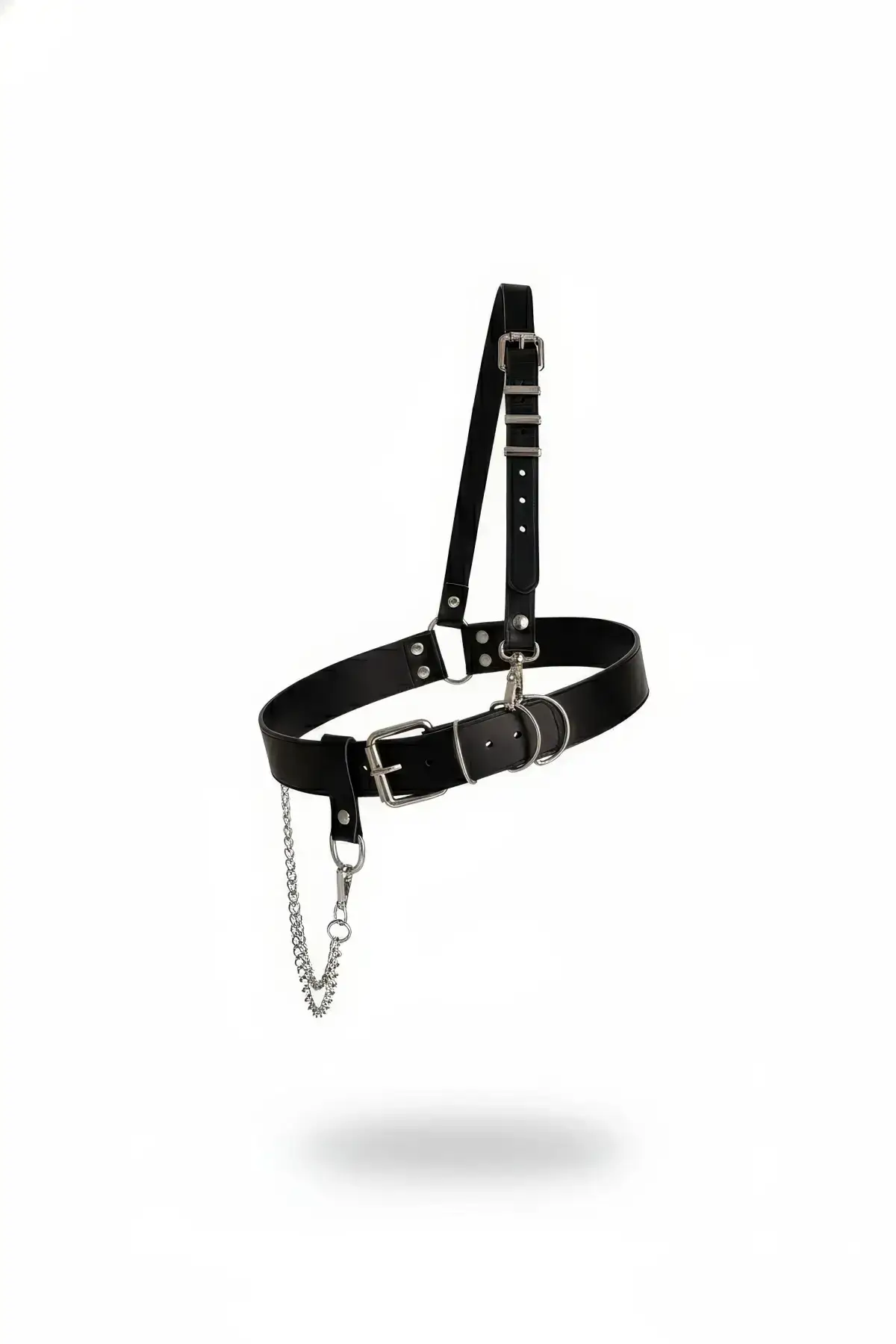 Black Women's Belt with Chain Detail Body Accessory - SH620