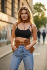 Women's Wide Corset Style Belt with Buckle - SH622