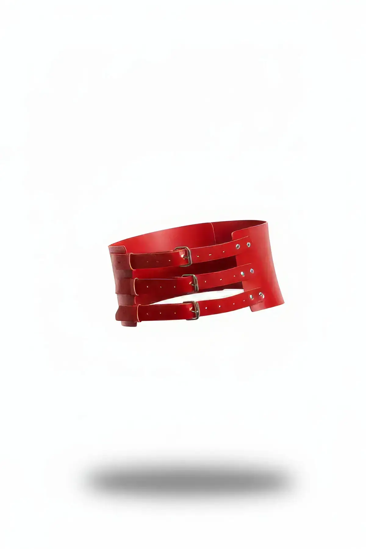 Red Women's Wide Belt Corset Buckle Waist Accessory - SH624