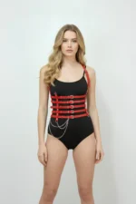 Red Women's Leather Belt Multi-Strap Body Accessory - SH626 - Image 2