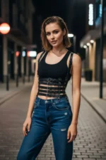 Black Women's Leather Belt with Multiple Buckles Body Accessory - SH630 - Image 3