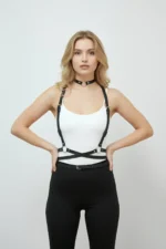 Black Women's Belt with O-Ring Detail Body Belt - SH632