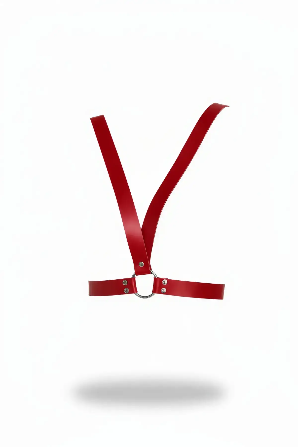 Red Women's Belt with Leather Ring Detail Body Accessory - SH633