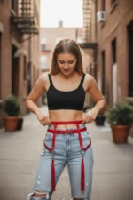 Red Women's Belt with Tassel Detail and Ring Buckle - SH645 - Image 2