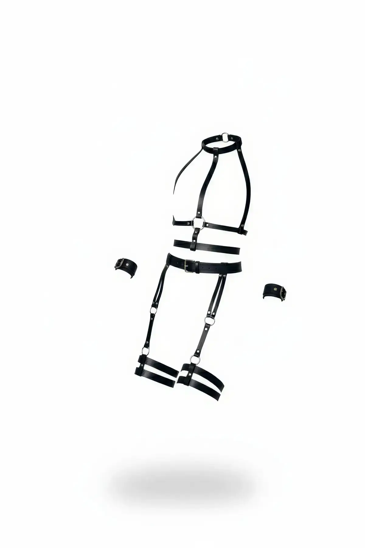 Black Garter Harness Leather Body Accessory - SH697