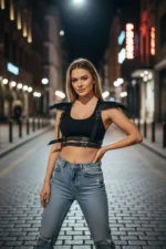 Black Women's Leather Belt Shoulder Armor Detail Body Accessory - SH717 - Image 3