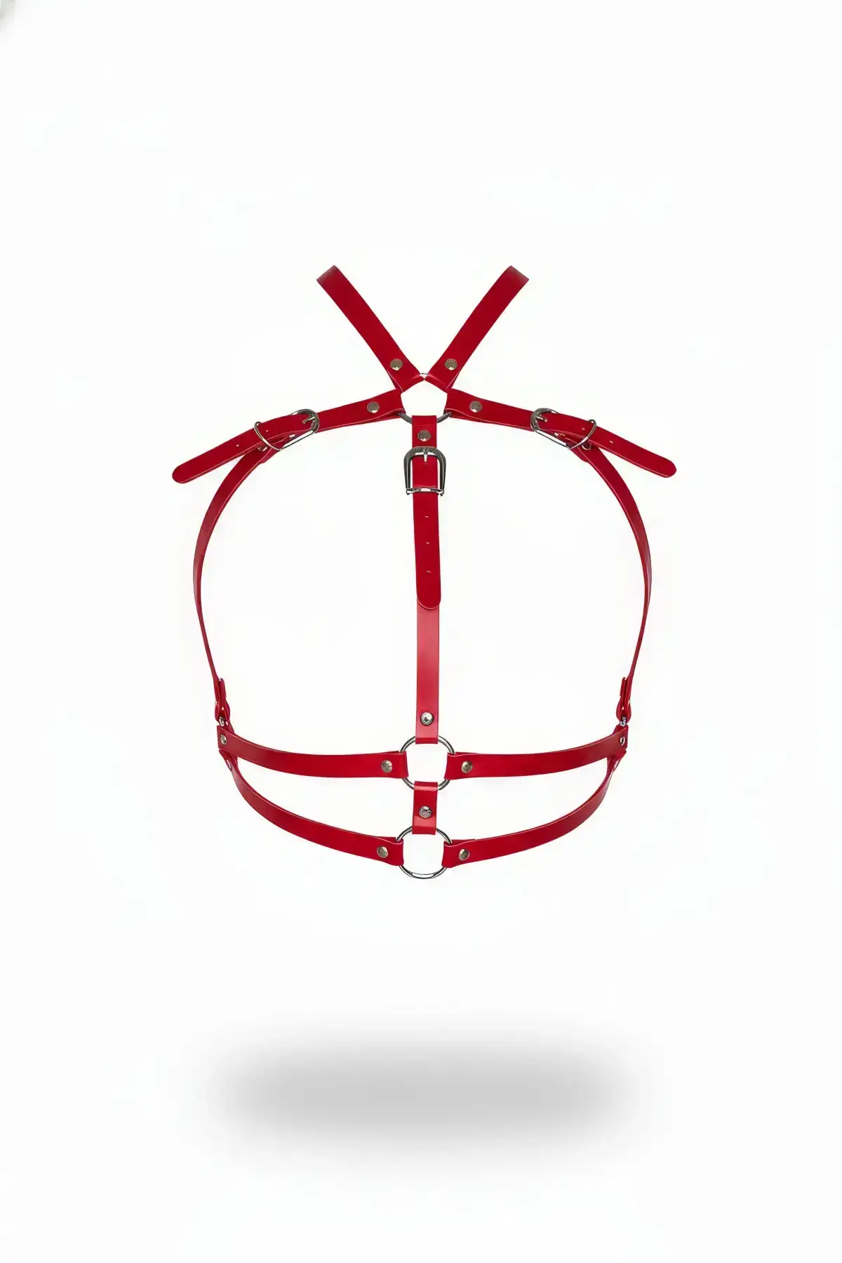 Red Women's Belt with O-Ring Detail Body Accessory - SH728