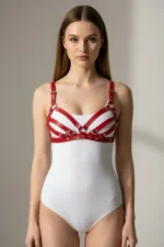 Red Chest Harness Leather Cage Body Accessory - SH733 - Image 2