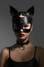 Black Mask Leather Cat Ear Costume - SH789 - Image 4
