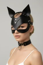 Black Mask Leather Cat Ear Costume - SH789 - Image 8