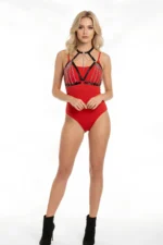 Black Chest Harness with Chain Detail Collar Accessory - SH805 - Image 4