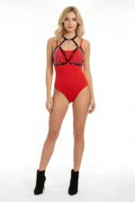 Black Chest Harness with Chain Detail Collar Accessory - SH805 - Image 5