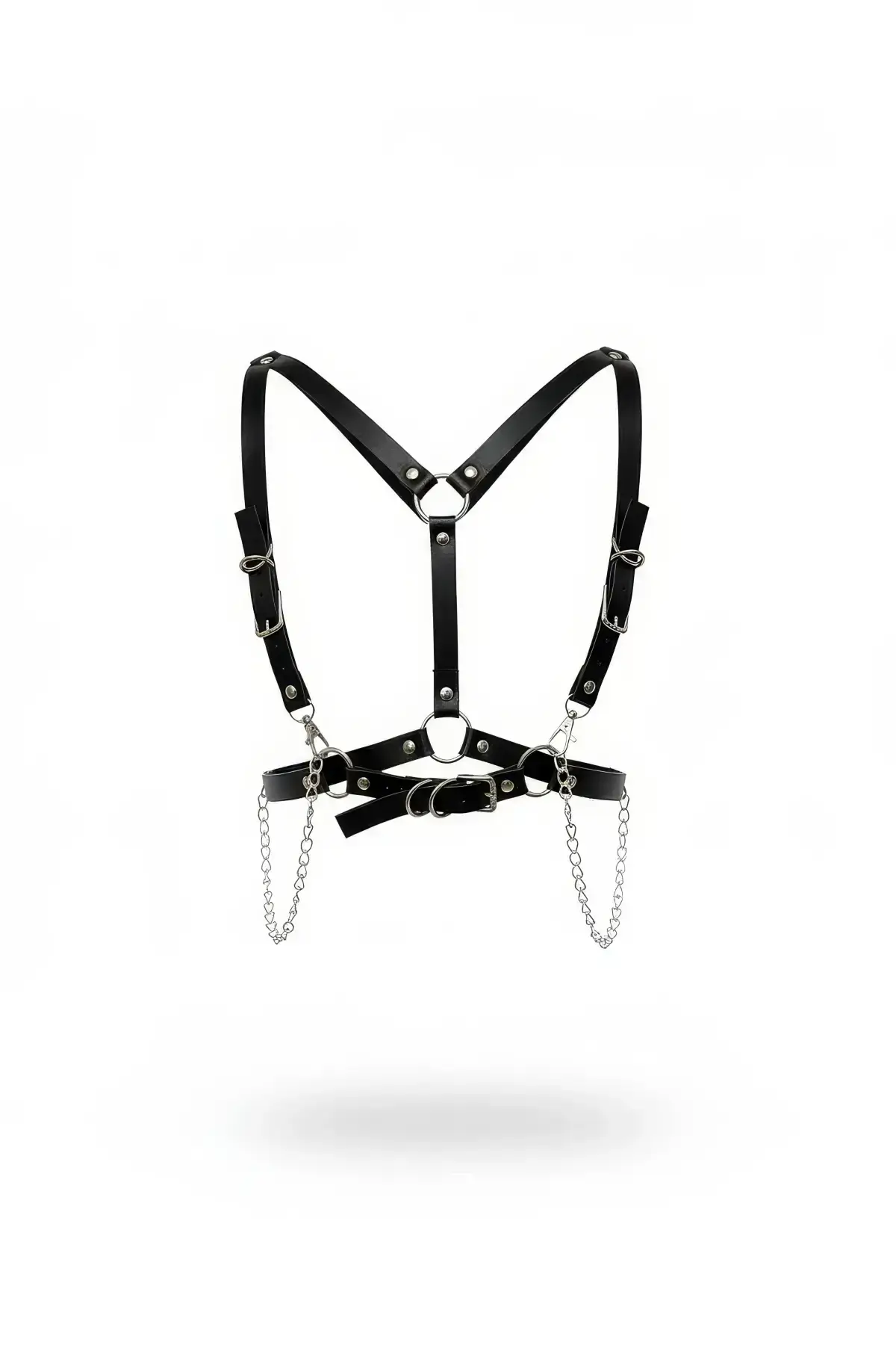 Black Women's Belt with Chain Detail Body Accessory - SH810