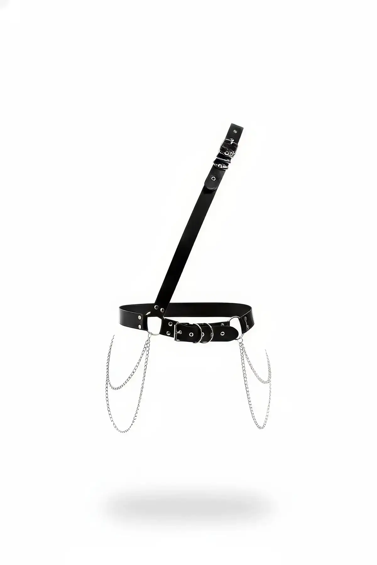 Black Women's Body Belt with Chain Detail - SH813
