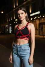 Red Women's Leather Belt Crossbody Accessory - SH816 - Image 4