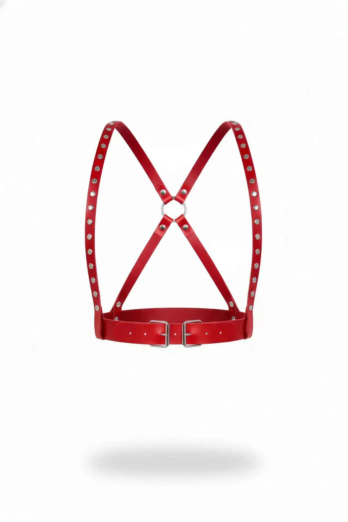 Red Women's Body Harness Belt with Stud Detail - SH817