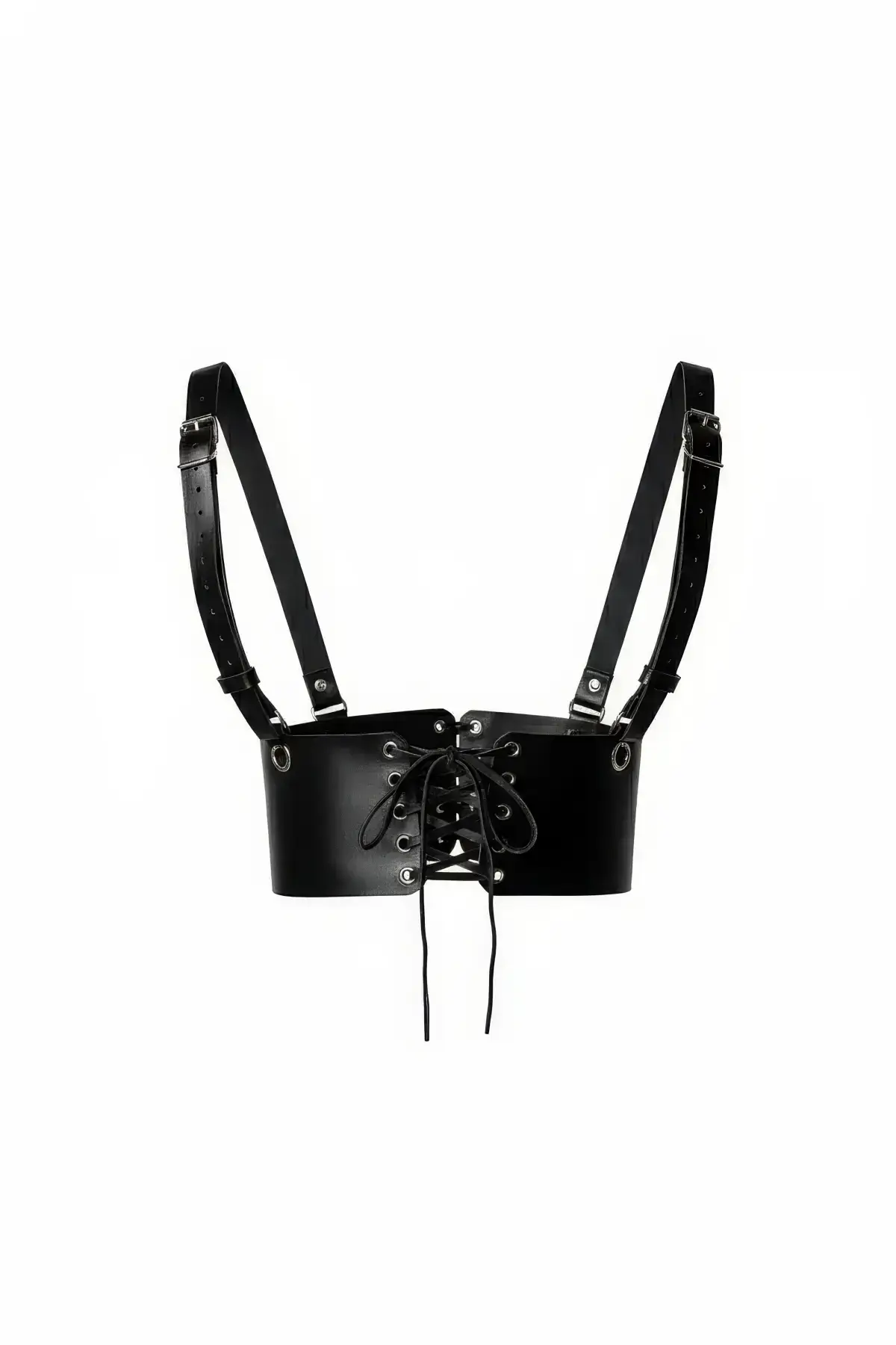 Black Women's Wide Corset Belt with Lace Detail - SH822