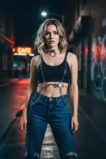 Transparent Women's Belt Vinyl Body Accessory with Stud Detail - SH826 - Image 3