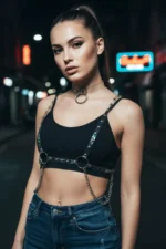 Transparent Women's Belt Vinyl Body Accessory with Stud Detail - SH826 - Image 4