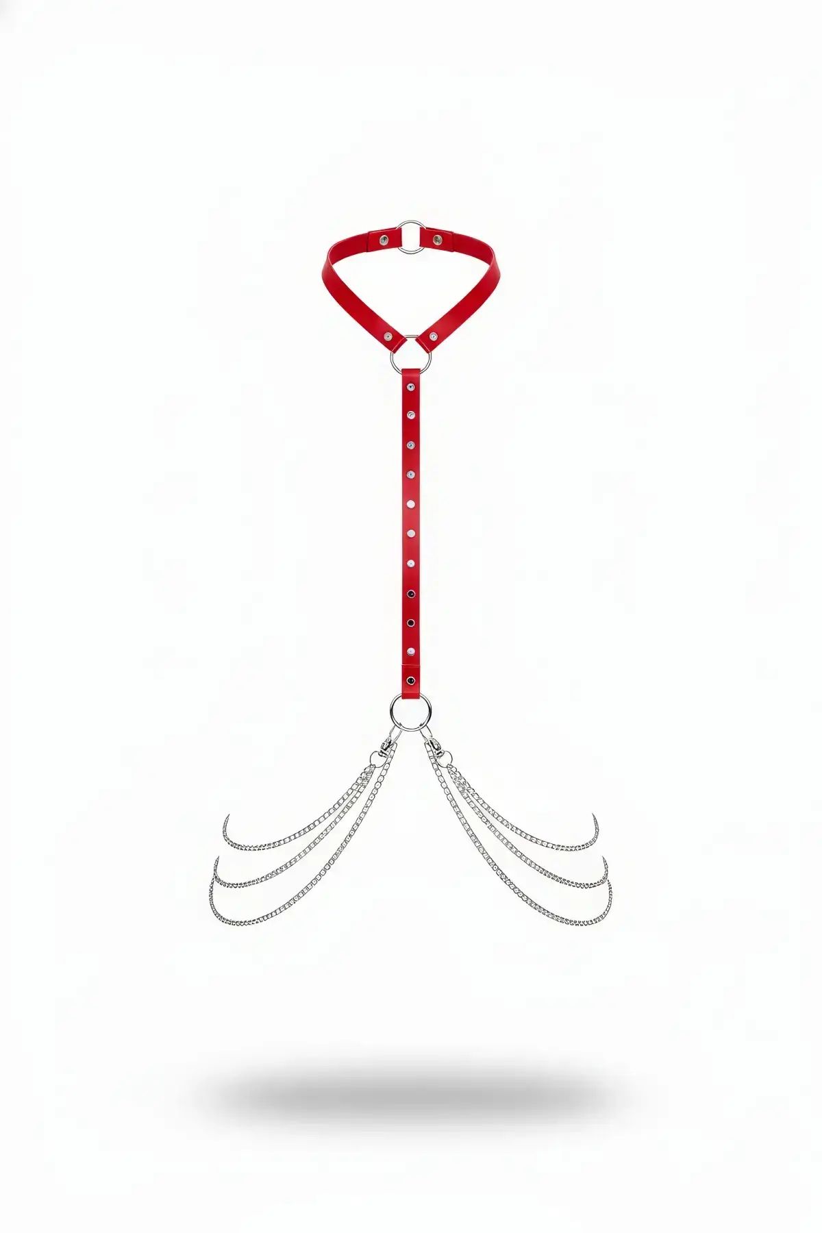 Red Women's Belt with Chain Detail Body Accessory - SH840