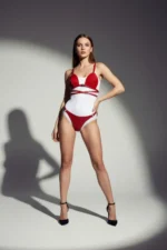 Red Harness Set with Leather Stud Details - SH849 - Image 3