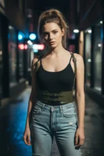 Khaki Women's Belt with Thick Double Buckle Waist Accessory - SH853 - Image 2